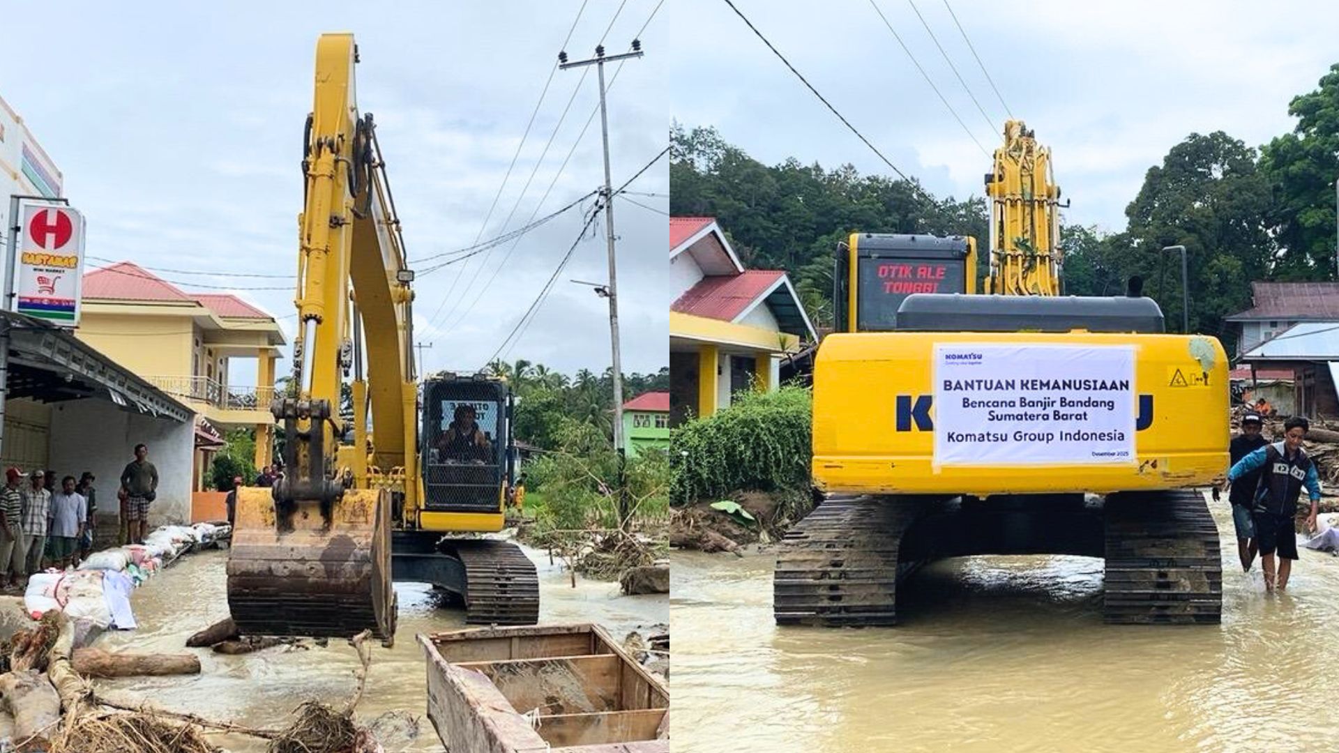 Bantuan 1 unit PC200 untuk bencana banjir bandang di Sumatera Barat